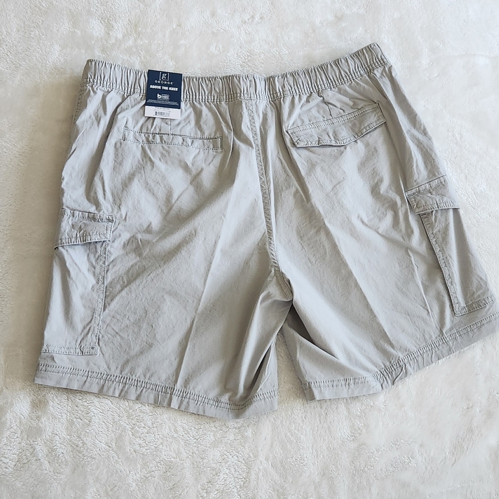 🩳 George Men’s Gray Pull-On Cargo Shorts – Size Large (36–38), NWT, 8” Inseam - Picture 10 of 15